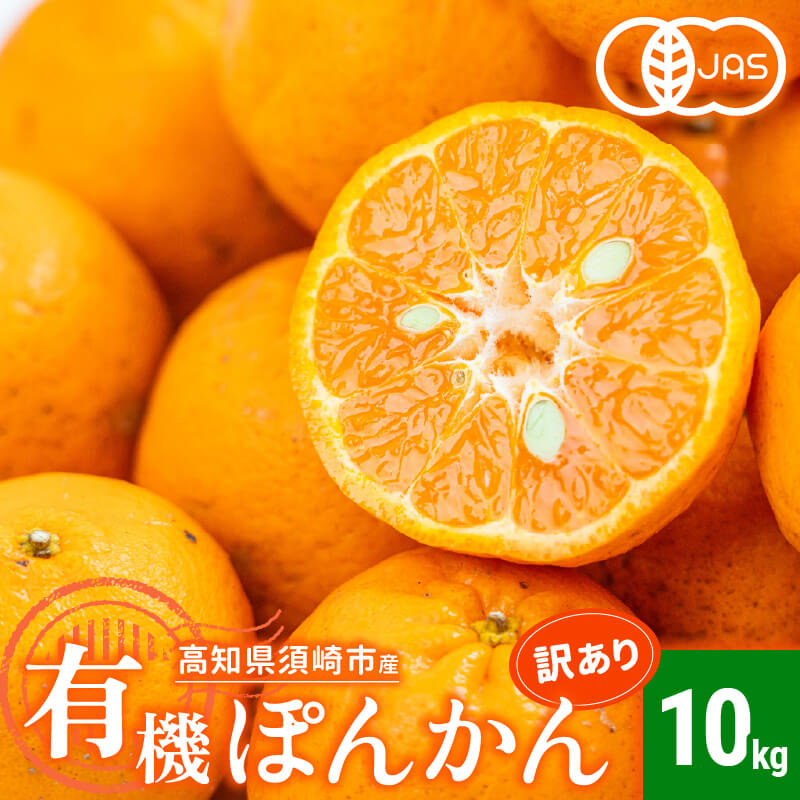 【今季受付終了】甘くておいしい有機ポンカン 訳あり5kg/10kg【高知県須崎市・田條園】【柑橘】
