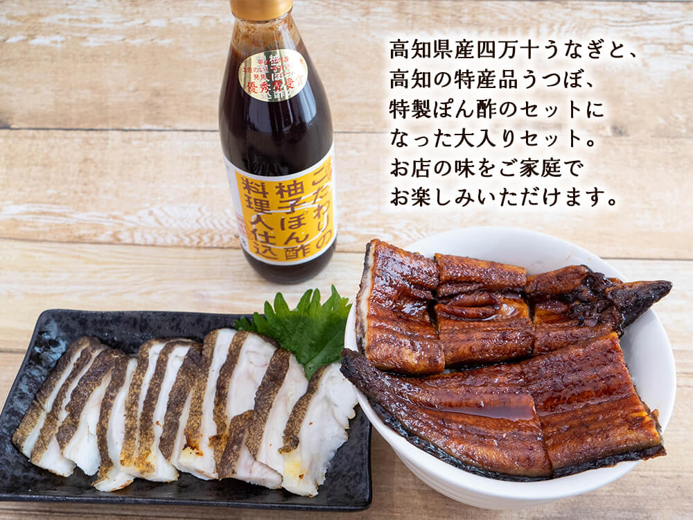うなぎ&うつぼセット大(うなぎ3本・うつぼ2パック・ポン酢2本セット)