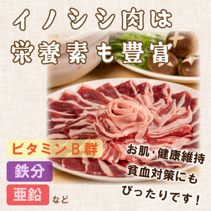 ジビエ猪肉 食通の方にも、初めての方にもオススメ! 猪肉ロース・モモ・ネック食べ比べお楽しみセット