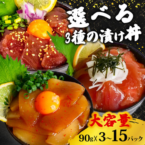 3種の漬け丼 全種類セット ( イカ / カジキ / キハダ )【お届け日時指定不可】