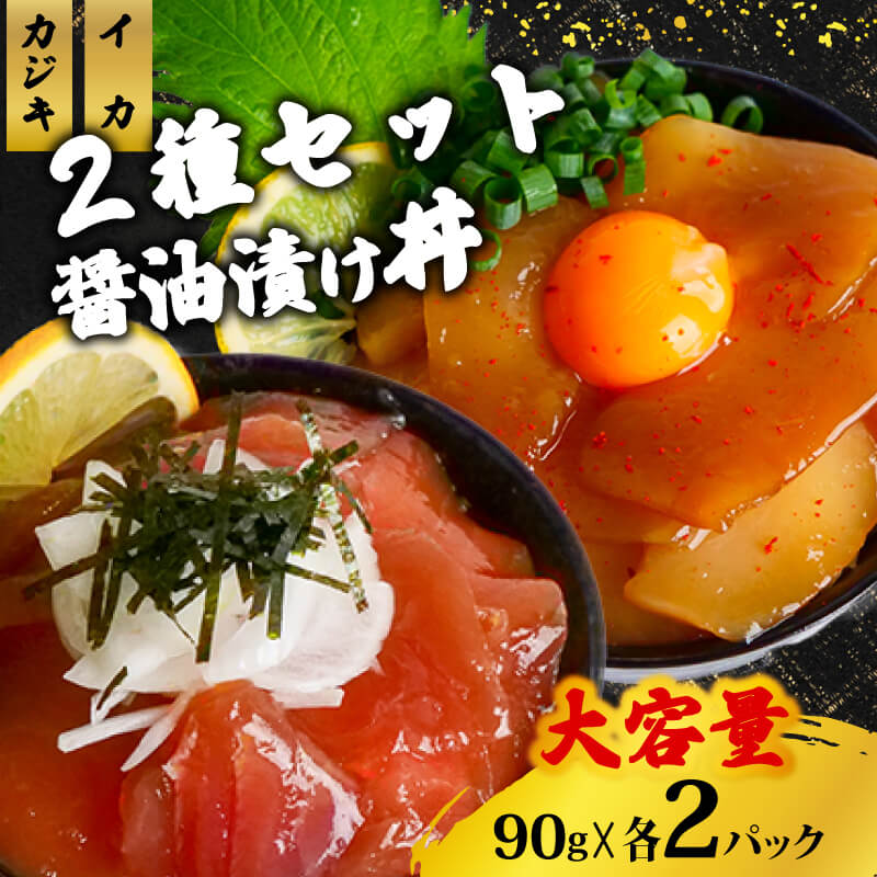 選べる2種の醤油漬け丼セット ( イカ / カジキ / キハダ ) 【お届け日時指定不可】