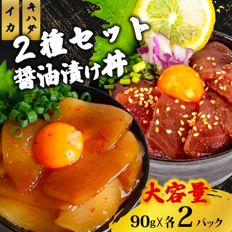 選べる2種の醤油漬け丼セット ( イカ / カジキ / キハダ ) 【お届け日時指定不可】