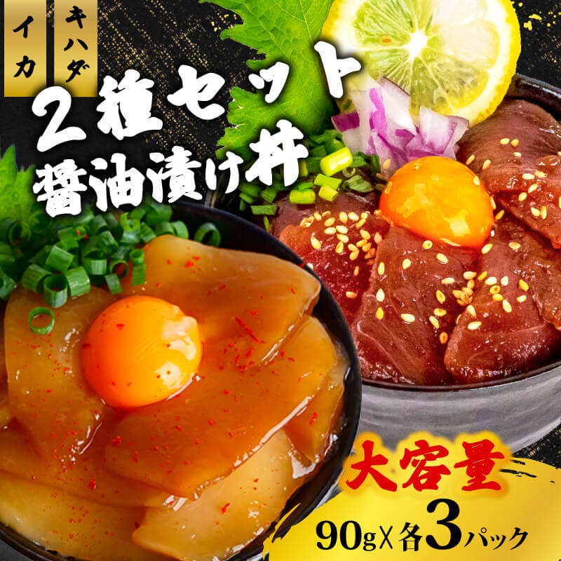 選べる2種の醤油漬け丼セット ( イカ / カジキ / キハダ ) 【お届け日時指定不可】