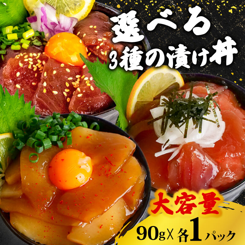3種の漬け丼 全種類セット ( イカ / カジキ / キハダ )【お届け日時指定不可】
