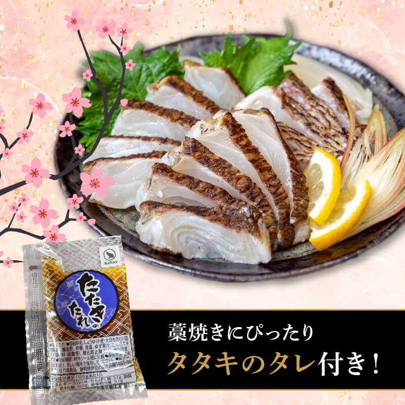 乙女鯛 皮付き 藁焼きたたき (冷凍)