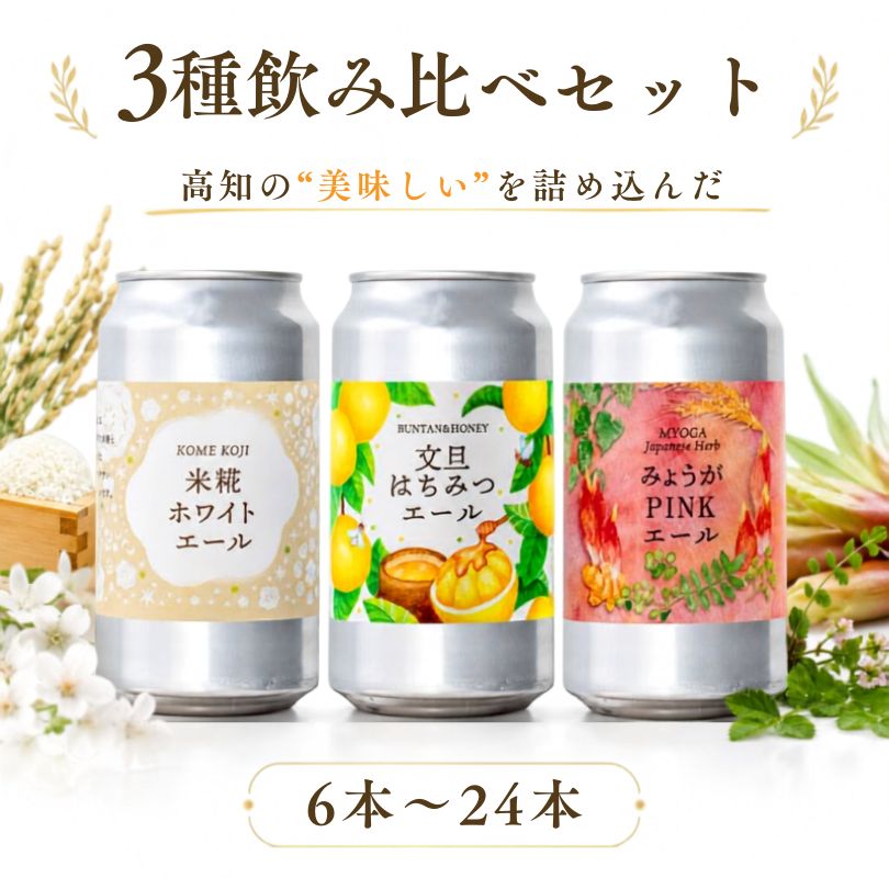 クラフトビール】3種飲み比べセット【6本～24本まで選択可】 – 高知
