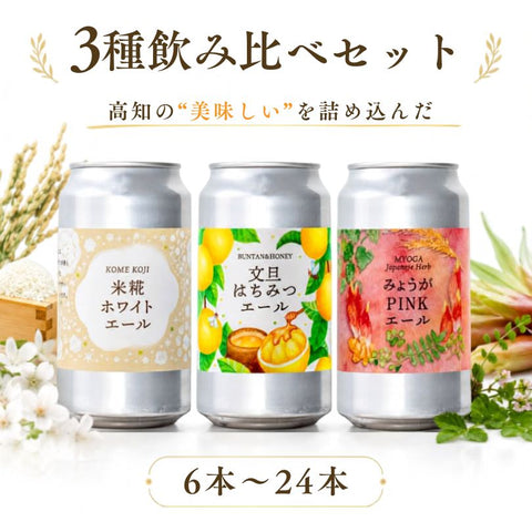 【クラフトビール】3種飲み比べセット【6本~24本まで選択可】