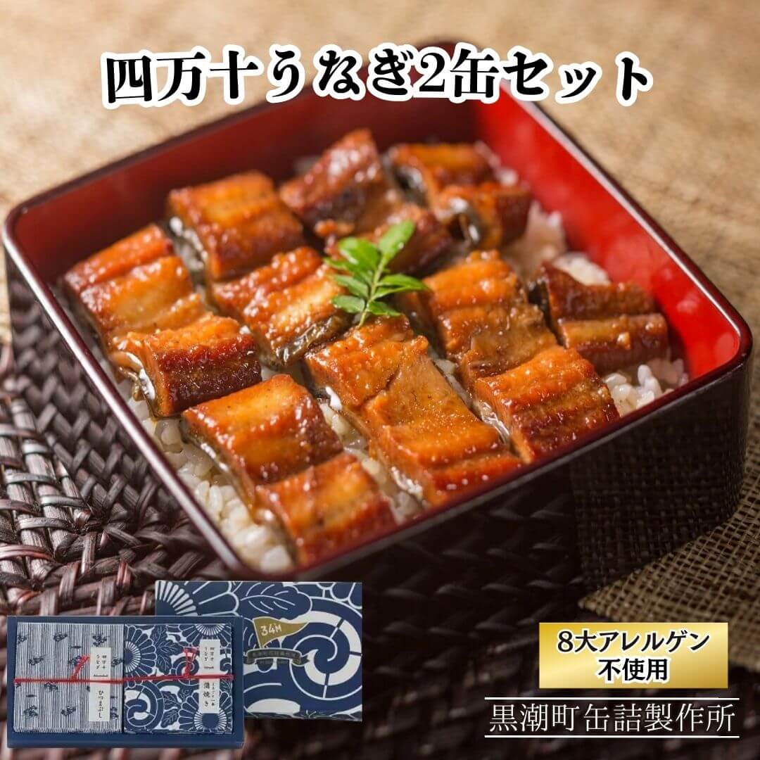 【缶詰】国産 四万十うなぎ2缶セット 8大アレルゲン不使用 【防災】【備蓄】【長期保存】