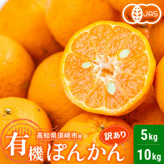 甘くておいしい有機ポンカン　訳あり5kg/10kg【高知県須崎市・田條園】【柑橘】