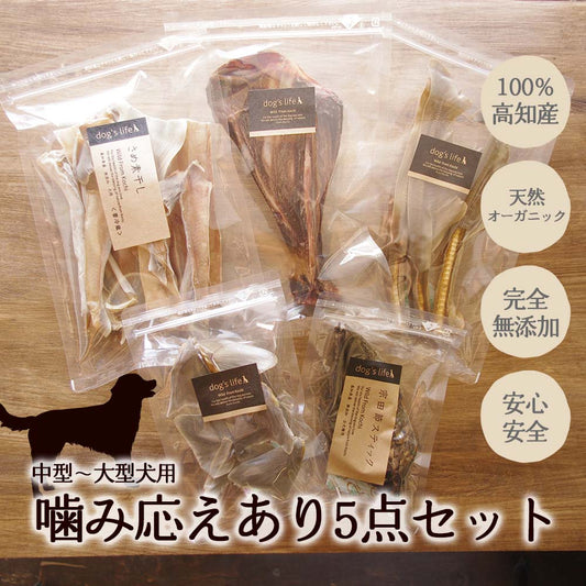 犬用　噛み応えあり5点セット（中型〜大型犬用）