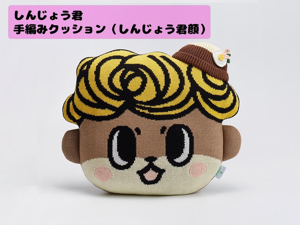 しんじょう君手編みクッション（しんじょう君顔）