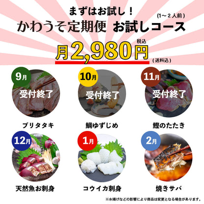 [かわうそ定期便]お試しコース[毎月届くお魚定期便][鮮魚]