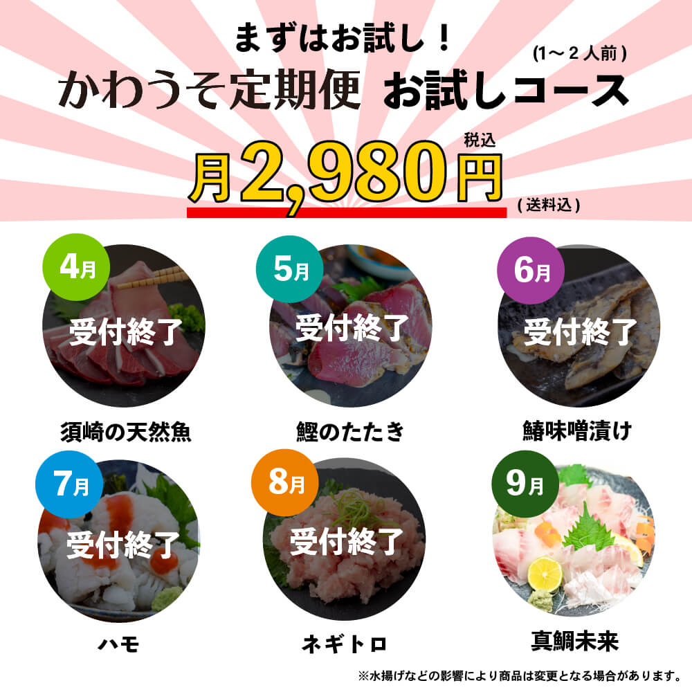 [かわうそ定期便]お試しコース[毎月届くお魚定期便][鮮魚]