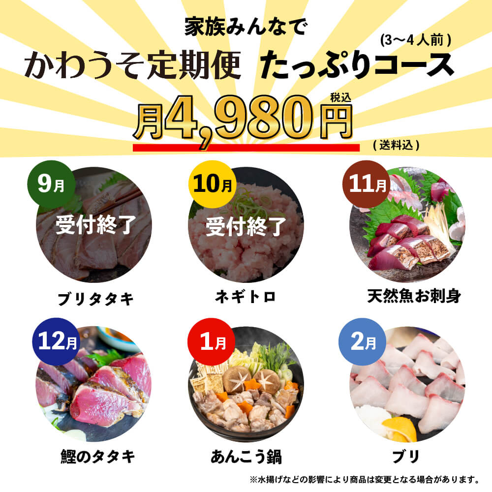 [かわうそ定期便]たっぷりコース[毎月届くお魚定期便][鮮魚]