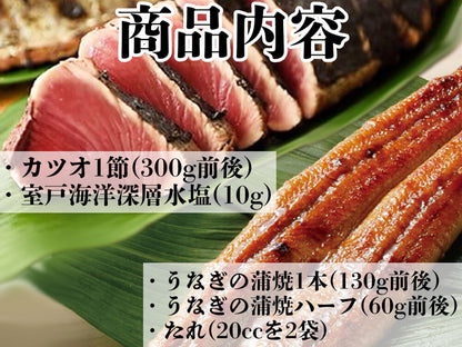 【土佐料理発祥の店】土佐料理司の「カツオの塩たたき」と「天のうなぎ蒲焼」セット【カツオ】