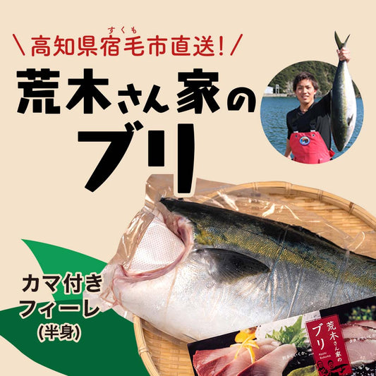 荒木さん家のブリ（皮・カマ付き半身）【鮮魚】【ブリ】
