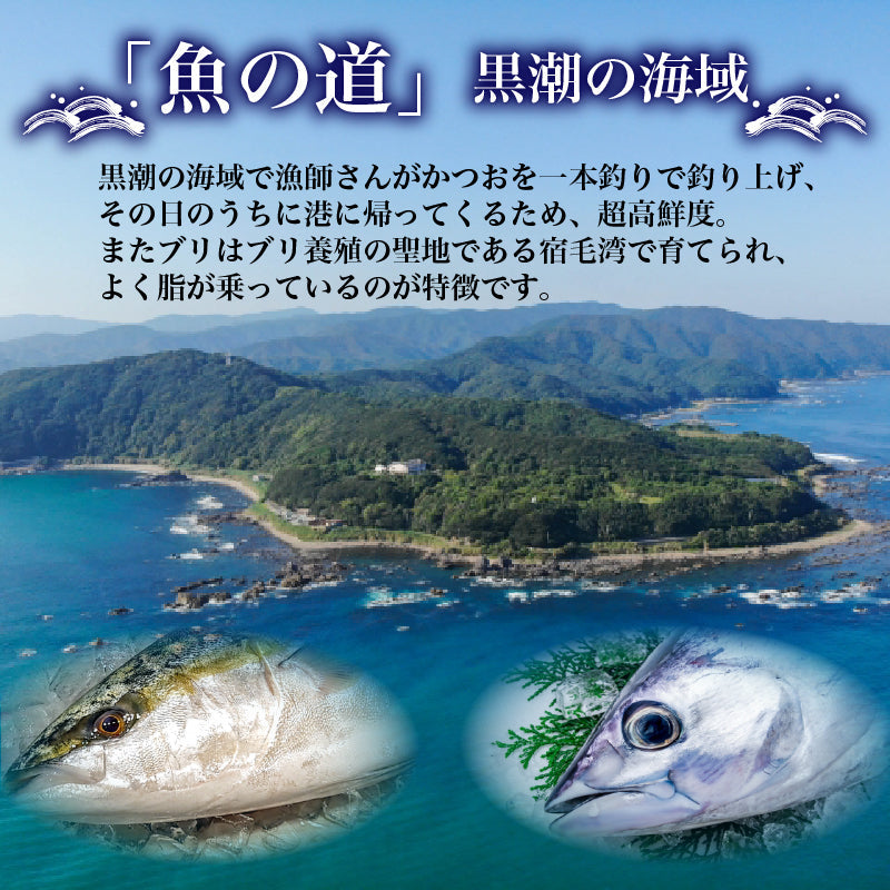【高知県・大月町産】かつおとぶりの藁焼きたたき食べ比べセット 合計約500g