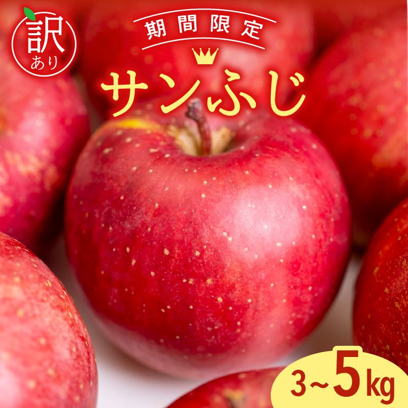 【12/24までの注文で年内配送】福岡県産 川崎町観光りんご園「サンふじ」訳あり品 約3kg／5kg