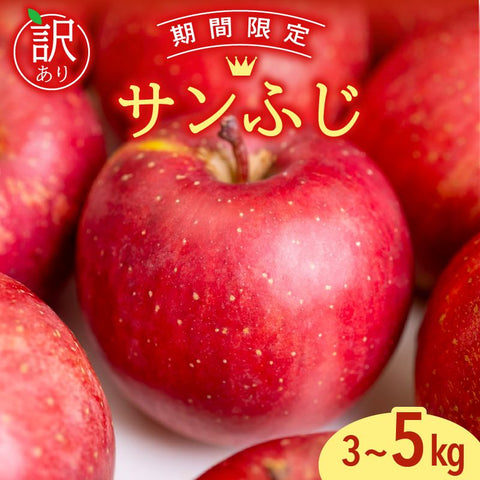 【12/24までの注文で年内配送】福岡県産 川崎町観光りんご園「サンふじ」訳あり品 約3kg／5kg