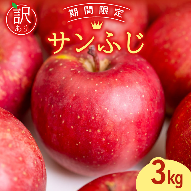【12/24までの注文で年内配送】福岡県産 川崎町観光りんご園「サンふじ」訳あり品 約3kg／5kg