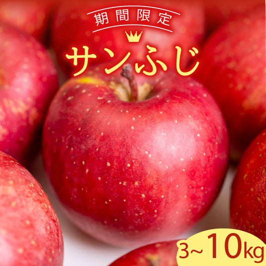 【12/24までの注文で年内配送】福岡県産 川崎町観光りんご園「サンふじ」良品 約3kg／5kg／10kg