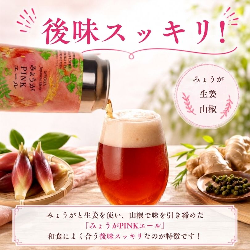 【高知県産みょうが使用】みょうがPINKエール【6本～24本まで選択可】