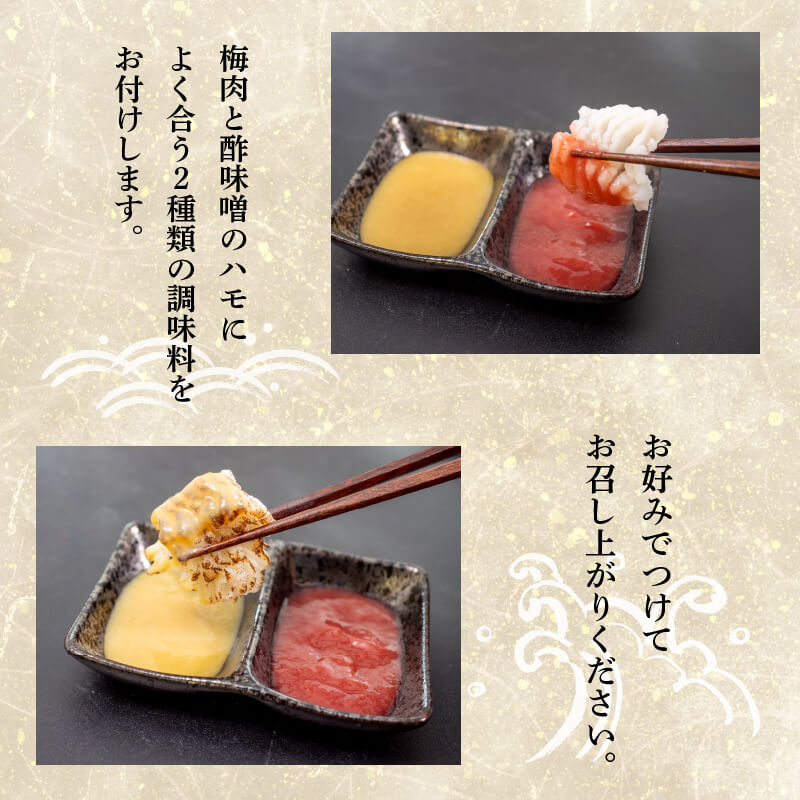 【魚千代】山口産はも湯引き＆炙りセット 約600g